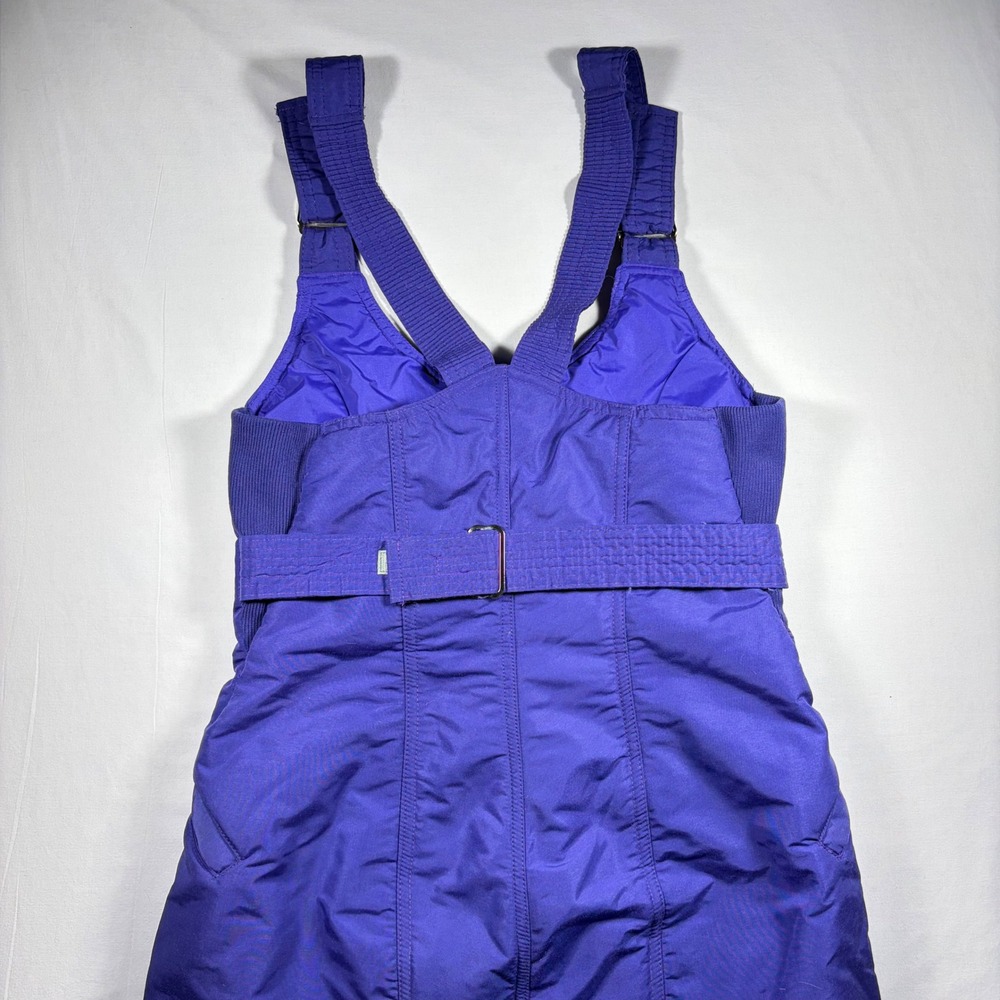 Vintage Serac Ski Bibs Purple Womens 12 Made in USA Snow Pants Coveralls Retro